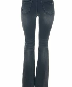 Special A Vintage Black Mid Rise Raw Cut Hem Flare Jeans