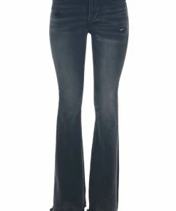 Special A Vintage Black Mid Rise Raw Cut Hem Flare Jeans
