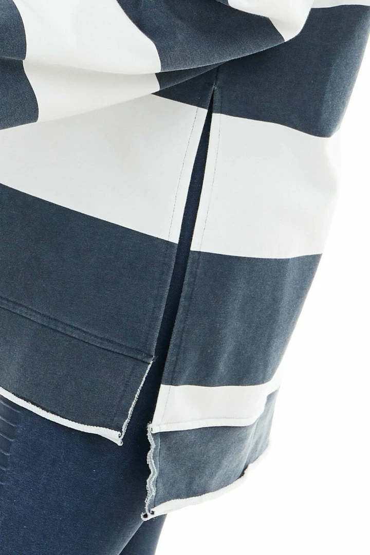 Cezele Vintage Navy And White Striped Print Long Sleeve Knit Top 9 Cezele Vintage Navy And White Striped Print Long Sleeve Knit Top