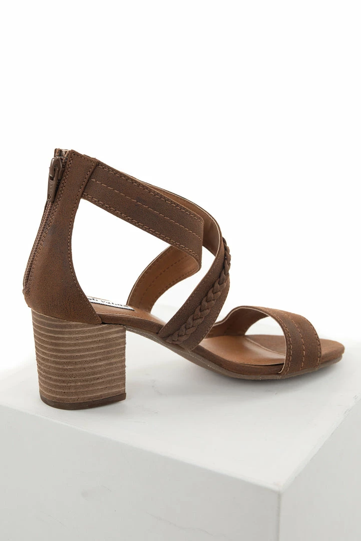 Brand Headquarters Walnut Criss Cross Strap Block Heel With Braided Detail Shoes 5 Brand Headquarters Walnut Criss Cross Strap Block Heel With Braided Detail Shoes