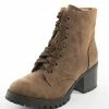 JP ORIGINAL CORP Shoes Warm Walnut Faux Leather Lace Up Combat Boots