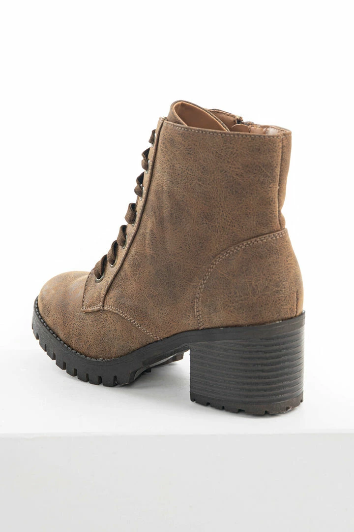 JP ORIGINAL CORP Shoes Warm Walnut Faux Leather Lace Up Combat Boots 5 JP ORIGINAL CORP Shoes Warm Walnut Faux Leather Lace Up Combat Boots