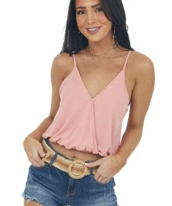 HYFVE Tops Watermelon Elastic Hem Cropped Surplice Cami