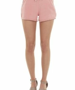 HYFVE Watermelon Soft Raw Edge Drawstring Shorts Bottoms