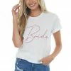 Blume+Co White 'Bride' Script Graphic Short Sleeve Tee Tops