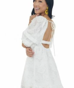 Lush Clothing White Fuzzy Textured Puff Sleeve Babydoll Dress Dresses 15 Lush Clothing White Fuzzy Textured Puff Sleeve Babydoll Dress Dresses