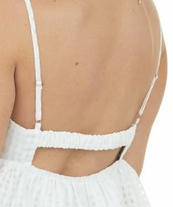 Entro White Gingham Sleeveless Babydoll Mini Dress Dresses