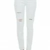 Special A White High Rise Distressed Skinny Jeans Bottoms