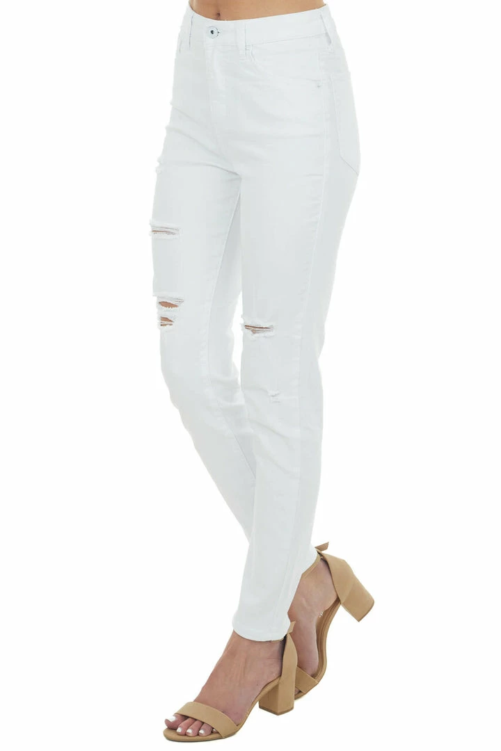 Special A White High Rise Distressed Skinny Jeans Bottoms 4 Special A White High Rise Distressed Skinny Jeans Bottoms