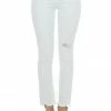 Special A White High Rise Raw Hem Relaxed Skinny Jeans Bottoms