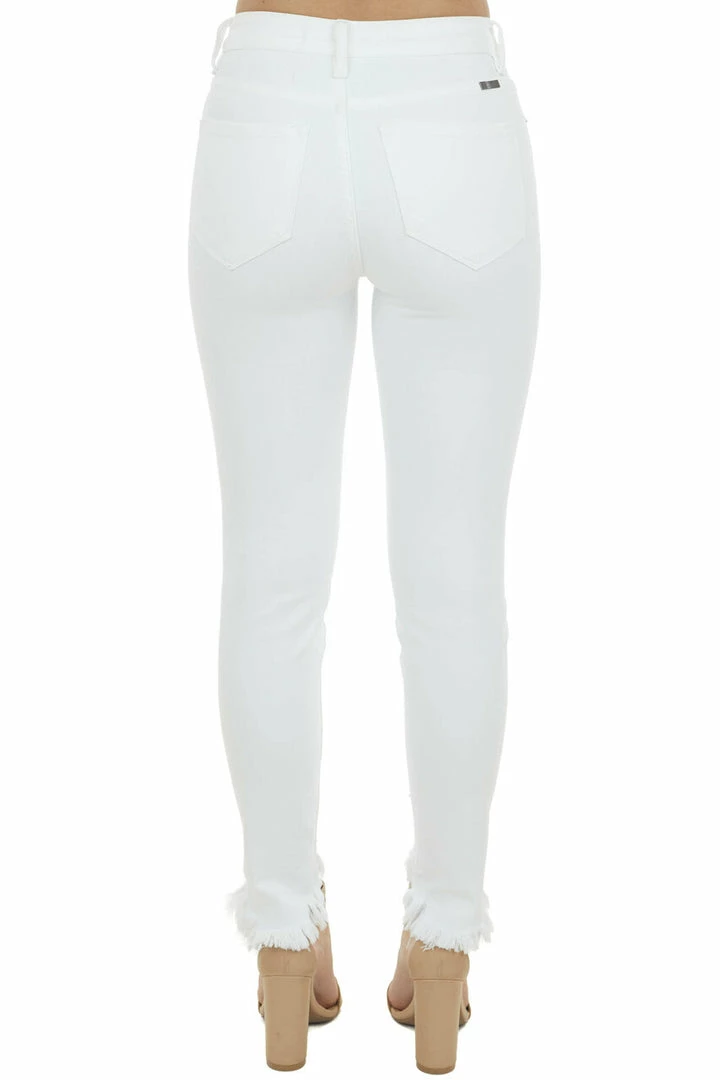 KanCan White High Rise Shark Bite Hem Skinny Jeans Bottoms 6 KanCan White High Rise Shark Bite Hem Skinny Jeans Bottoms