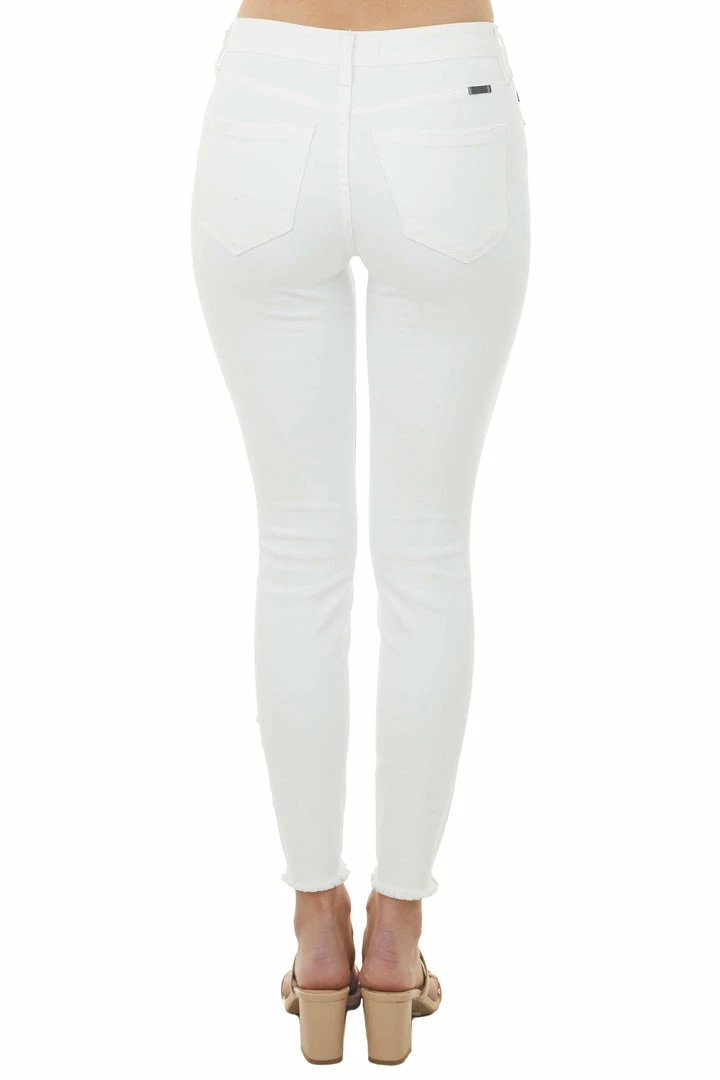KanCan White High Rise Skinny Jeans With Distressed Hem 5 KanCan White High Rise Skinny Jeans With Distressed Hem