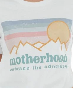 A. Blush White 'Motherhood' Mountain Graphic Tee