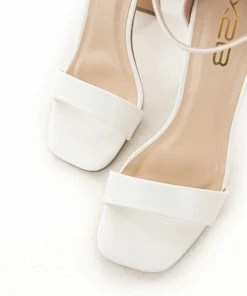 CCOCCI Shoes White Open Square Toe High Heel Sandals