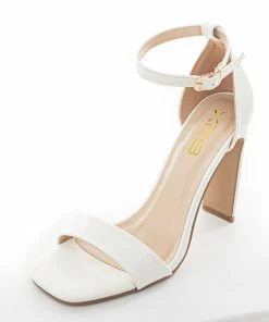 CCOCCI Shoes White Open Square Toe High Heel Sandals