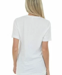 A. Blush White Retro 'Bride' Short Sleeve Graphic Tee Tops