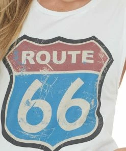 Blume+Co Tops White Route 66 Graphic Knit Tank Top