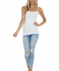 Nikibiki Tops White Seamless Cami Slip 18 Nikibiki Tops White Seamless Cami Slip