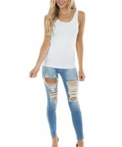 Nikibiki Tops White Seamless Long Tank Top