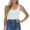 By Together Tops White Seamless Ribbed Knit Cropped Tank Top 1 By Together Tops White Seamless Ribbed Knit Cropped Tank Top