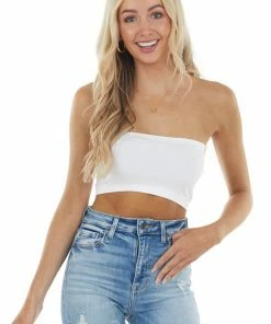 Nikibiki White Seamless Stretchy Bandeau Undergarment Accessories