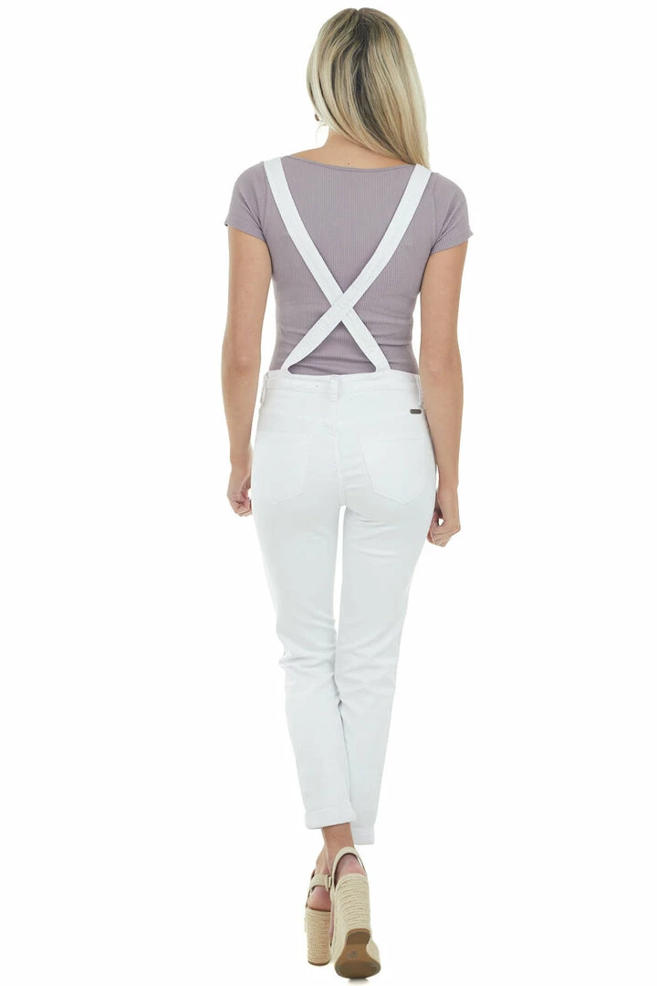 KanCan White Skinny Leg Chest Pocket Denim Overalls Dresses 8 KanCan White Skinny Leg Chest Pocket Denim Overalls Dresses