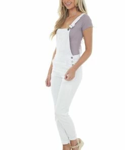 KanCan White Skinny Leg Chest Pocket Denim Overalls Dresses 13 KanCan White Skinny Leg Chest Pocket Denim Overalls Dresses