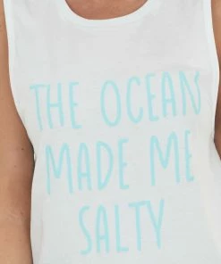 Blume+Co White 'The Ocean Made Me Salty' Tank Top
