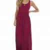 Vanilla Bay Wine Sleeveless Babydoll Knit Maxi Dress